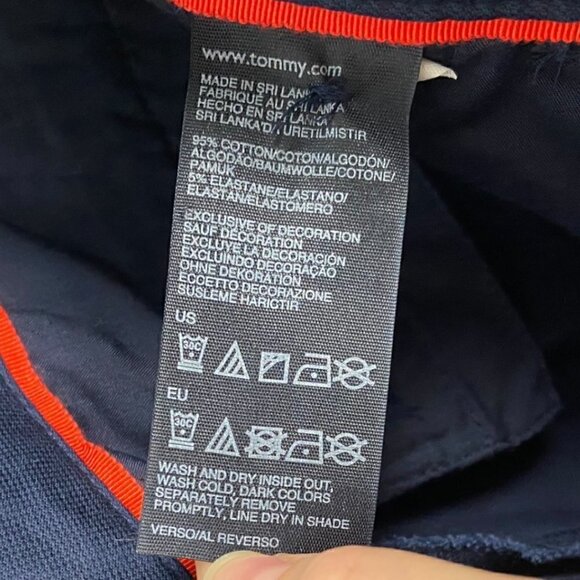 Tommy Hilfiger Navy Blue Nautical Cotton Blend Trousers Size 6 - Picture 7 of 7